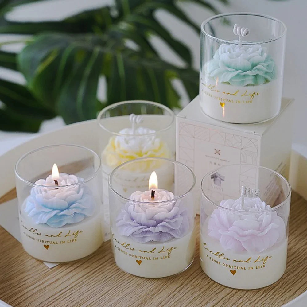 Bloom Candle – Handgemachte Boho Blütenkerze aus Sojawachs
