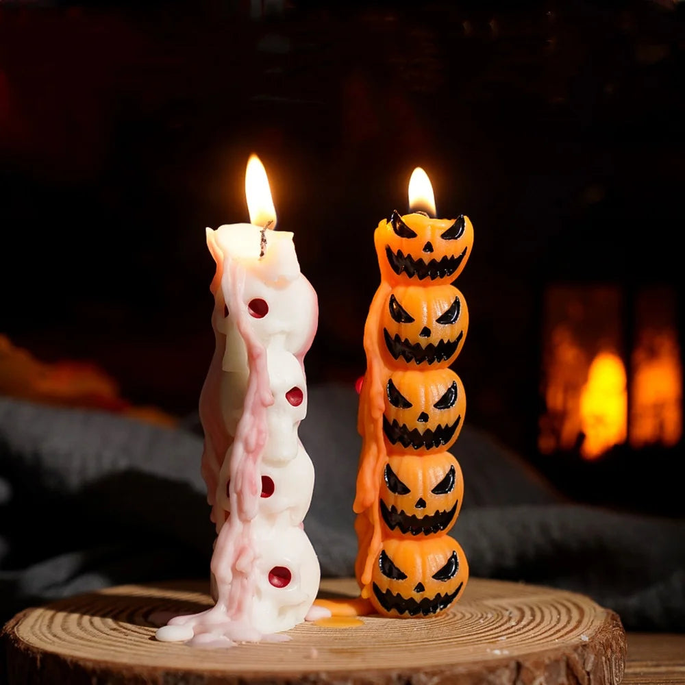 Creepy Glow – Handgemachte Halloween Stabkerzen aus Sojawachs