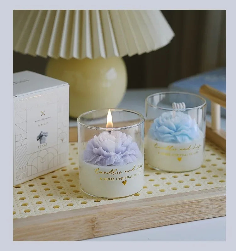 Bloom Candle – Handgemachte Boho Blütenkerze aus Sojawachs