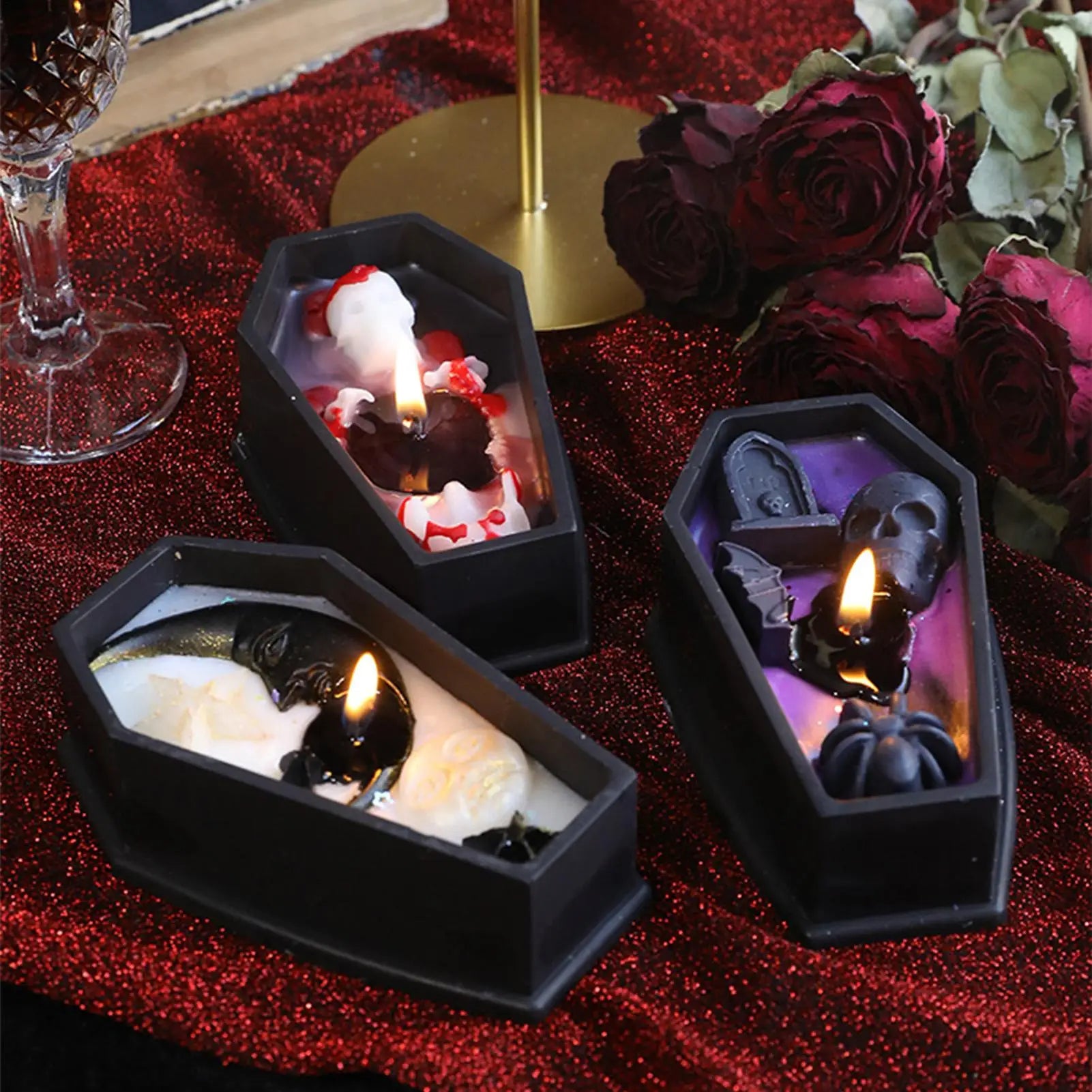 Coffin Glow – Handgemachte Halloween Sargkerzen aus Sojawachs