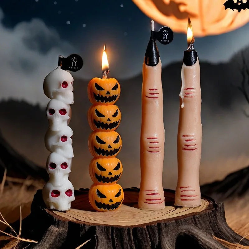 Creepy Glow – Handgemachte Halloween Stabkerzen aus Sojawachs