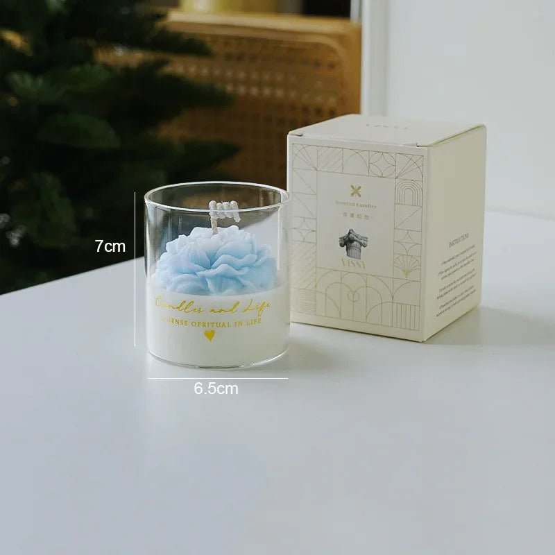 Bloom Candle – Handgemachte Boho Blütenkerze aus Sojawachs