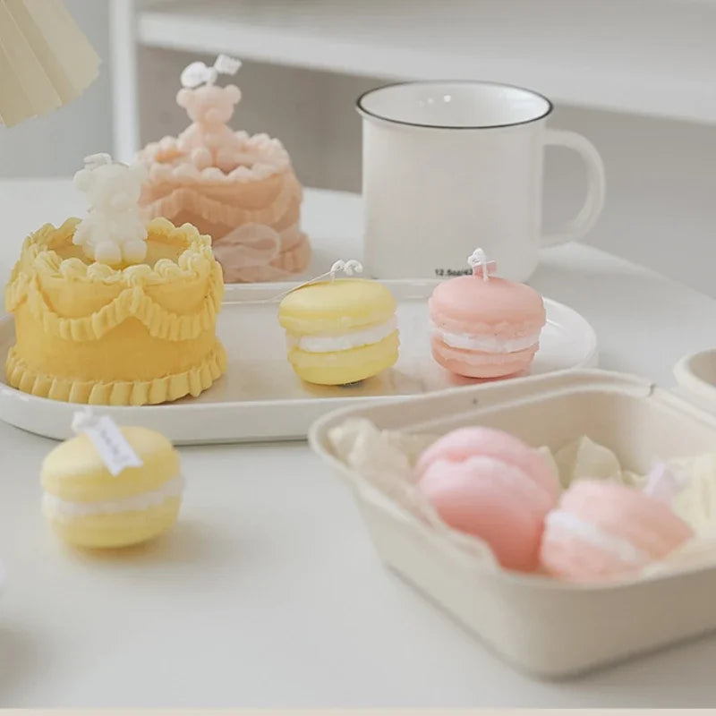 Macaron Glow – Handgemachte Boho Duftkerzen in Macaron-Form